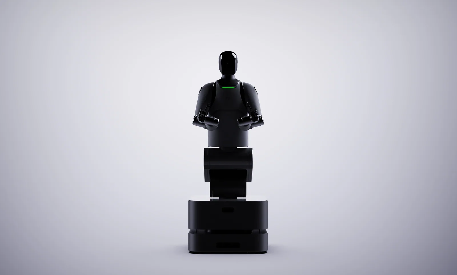 MARK One in the dark, seated on its base, seen from the front