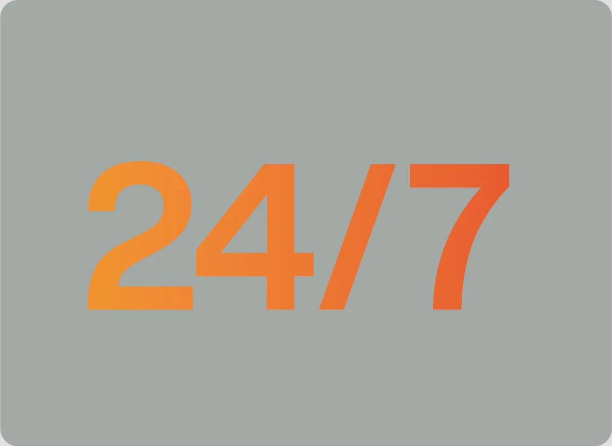 Orange 24/7 gradient tile